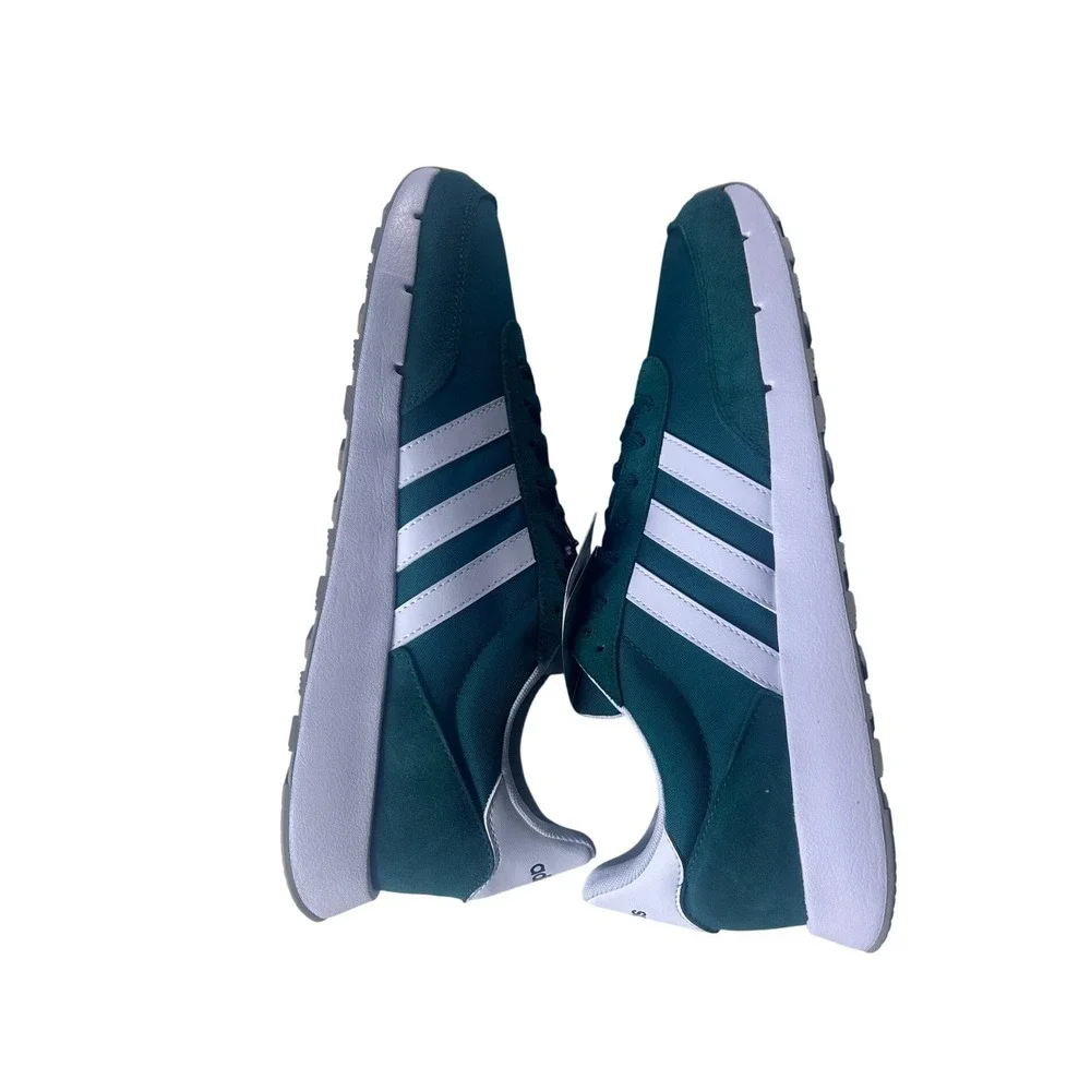 Adidas Run 60s 2.0 Mens Sneakers Size 12.5 Dark‎ Green and White H00354 NEW